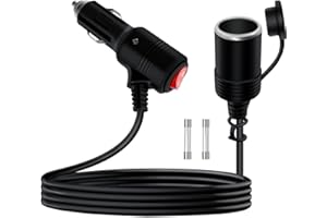 YINGAYOU Prolunga Cavo Accendisigari con Interruttore 16AWG 15A Prolunga Accendisigari Auto 12V 24V con LED e Copertura Impermeabile Adatto per Auto, Moto, Barche (3 m)