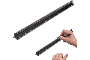 HONGOEN 1 PCS Dreikantmaßstab,Lineal 30 cm,Aluminium, dreieckig,metrische Skalen 1:20, 1:25, 1:50, 1:75, 1:100, 1:125,Maßstab Lineal,Maßstabslineal,Architektenlineal, für Architekten, Studenten, Zeichner