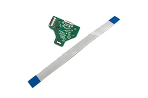 BARAC Placa Conector de Carga Puerto Micro USB para Mando PS4 JDS 011 Reemplazo PlayStation4 + Cable Flex 12 Pin