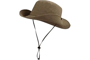 Clakllie Wasserdicht Fischerhut UV Schutz Wanderhut Safari Hut Herren Safari Hut mit Kinnband Atmungsaktiver Sonnenschutz Dschungelhut für Damen und Herren