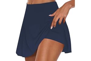 JUANMAO Jupe Short Femme Ete avec Poche Short Sport Femme Taille Haute Jupe Short De Tennis Golf A-Line Skirt Y2k Petticoat Underskirt Mini Jupe avec Culotte Intérieur De Course Athlétiques 2023