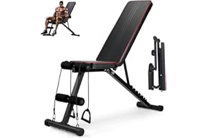 MOCOERL Panca per pesi regolabile, pieghevole, panca multifunzione, 7 inclinazioni regolabili, inclinazione/inclinazione, panca pieghevole per la casa