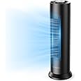 DR.PREPARE Tower Fan for Bedroom, 28 dB Quiet Cooling, 3 Speeds, Detachable Washable Bladeless Fans, 80° Oscillating Fans for Indoors, 16 Inch Portable Table Desk Fan for Home, Office