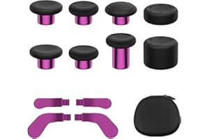 KD.FLY 13-in-1 Metal Thumbsticks Replacement Kits for Xbox Elite Series 2 – Includes Magnetic Joysticks, Paddles, Silicone Caps, Storage Bag, Black&Rose