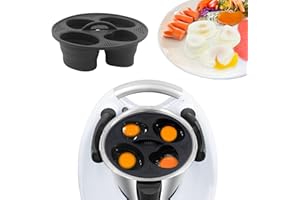 SKINGHONG Pocheuse à œufs à 4 œufs - Accessoire pour Thermomix TM6 - Moule à œufs pour œufs à la coque, petit déjeuner - Moule à œufs pochés pour Thermomix TM6 - En silicone - Pliable