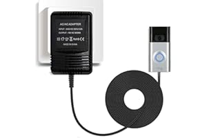 Ynzeyx 18V500MA Video Doorbell Power Adapter, AC Power Supply Adapter Transformer Compatible for Ring Video Doorbell 2 Pro (8m/315inch Black)
