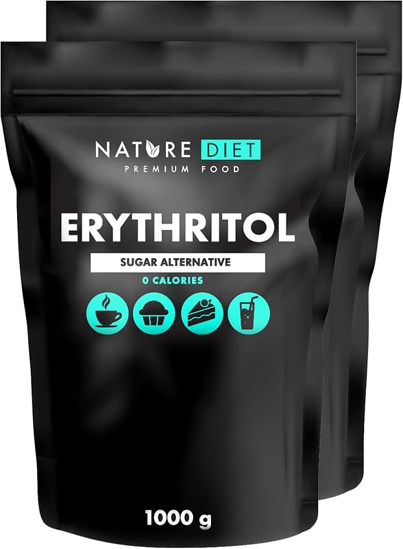 Nature Diet - Eritritol 2 x 1000 g | Edulcorante natural | Cero calorías | Reemplazo de azúcar | Sustituto de azúcar
