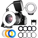 FOSITAN RF-600D 18 SMD LED Makro Blitzlicht Ringblitzleuchte für Nikon Canon Kamera DSLR mit LCD Display Power Control…