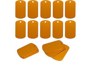 STAYMAX Aluminiumgravur Rohlinge Aluminium Rechteck Blank Tags Stanzen Rohlinge Gravur Rohlinge Hundemarke 25 Pack (Orange)