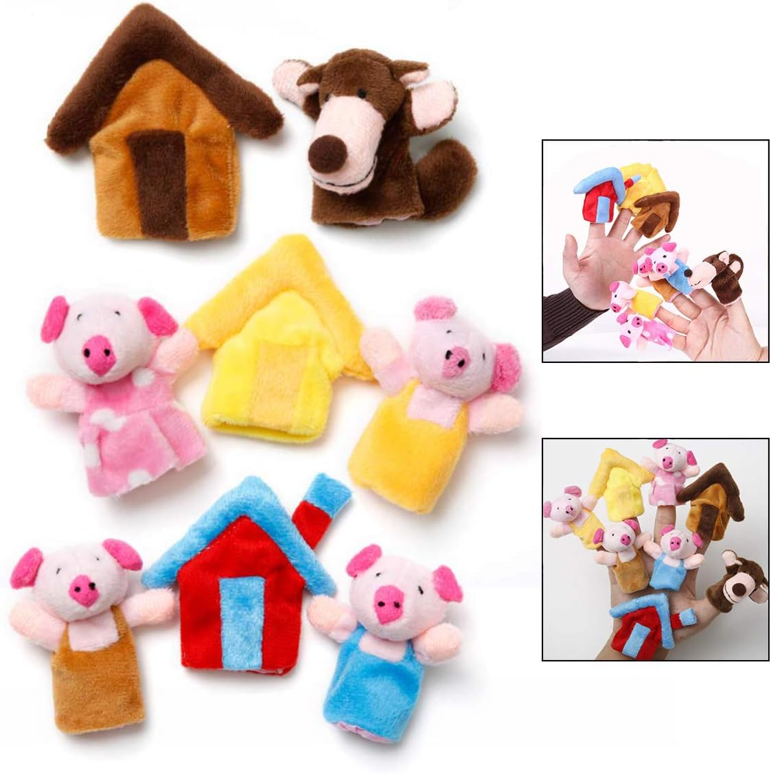 LHKJ 8 Pcs Marionetas de Dedo Animales Cuentos títeres de Mano para niños bebé