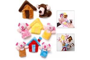 LHKJ 8Pcs Marionnettes à Doigts, Marionnette Conte Poupée pour Enfants, Éducatifs Finger Puppets Fairy Peluche Marionnettes Poupée
