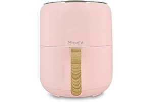 MENASTYL - Friteuse sans huile à air chaud Colorama - Rose - sans PFAS - 4.5L - 8 programmes - Température jusqu'à 200°C - Minuterie 1 heure - Panier et grille compatibles lave-vaisselle - 6025007