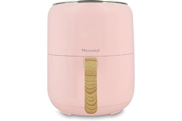 MENASTYL - Friteuse sans huile à air chaud Colorama - Rose - sans PFAS - 4.5L - 8 programmes - Température jusqu'à 200°C - Minuterie 1 heure - Panier et grille compatibles lave-vaisselle - 6025007