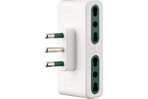 VIMAR, RI.01165B Adattatore multiplo SICURY, spina 16A (grande) standard italiano tipo S17, 4 Bpresa 16A tipo P17/11, bianco