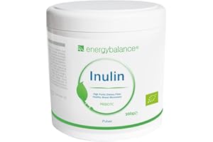 ‎ENERGYBALANCE EnergyBalance Inulin Pulver - BIO Agave, prebiotische Nahrungsfaser - höchste Reinheit, min. 90% Fasergehalt - Vegan, Glutenfrei, ohne Zusätze - 300 g