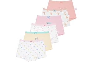 Alaoo Fille Culotte en Coton, Boxer Culotte Shorty sous-vêtements Coton Fille Lot de 6, sous-Vêtements en Coton Doux et Confortables pour Filles et Adolescentes