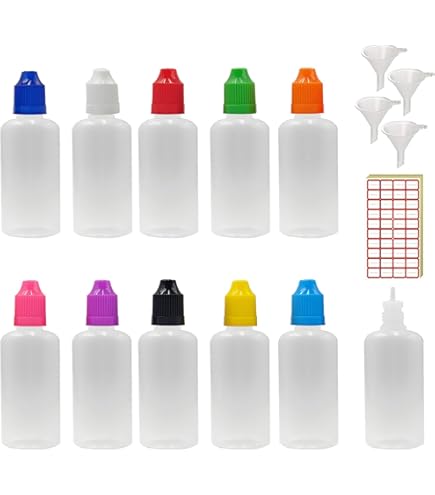 150 Flaconi Contagocce Da 10 Ml In Plastica - Portatili E Riutilizzabili Per Liquidi - Foto 7