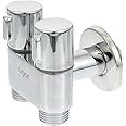 TEHAUX Dual- control Faucet- One In and Two Out Taps, Kitchen Sink Faucet Bathroom Faucet Double- control Washing Machine Toilet Tap Angle Valve, 4- point Thread+ 4- point Thread 111