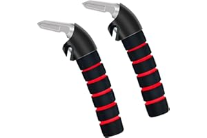 KOUNATSURI 2Pack Poignée de porte de voiture pour personnes âgées Poignée de support d'assistance Poignée multifonction Poignée de loquet de porte de voiture pour personnes âgées et handicapées Rouge