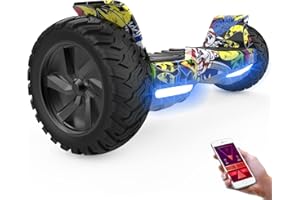 GeekMe Hoverboards,8.5 inch all terrain Hoverboards, Electric Self Balancing Scooter With Powerful Motor LED Lights,APP,Bluetooth speaker, Gift for Children