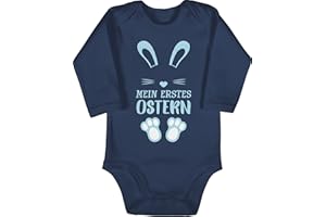 Shirtracer - Baby Body langarm Mädchen Junge - Ostergeschenke - Mein erstes Ostern - Hase