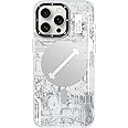 YOUNGKIT Technology Circuit compatible with Magsafe designed for iPhone 15 PRO MAX case cover (2023) Full Protection, Military Shockproof, Soft Bumper - Titanium White