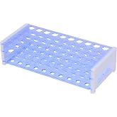 stonylab Test Tube Rack, Detachable Blue Plastic 3 Tier Rack Holder for Laboratory Scientific Experiments, 16mm 50-Seater