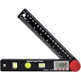 Digital Angle Meter, 999&deg; Bubble Level with Circular Vertical Horizontal, 230 mm LCD Angle Protractor Digital Angle Finder In