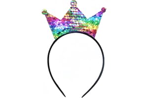 Heanvmyss Cerchietto per Capelli con Paillettes,Cerchietti Corona,Fasce per Capelli a Corona,Corona Principessa,Princess Tiara per Matrimonio,Compleanno,Feste