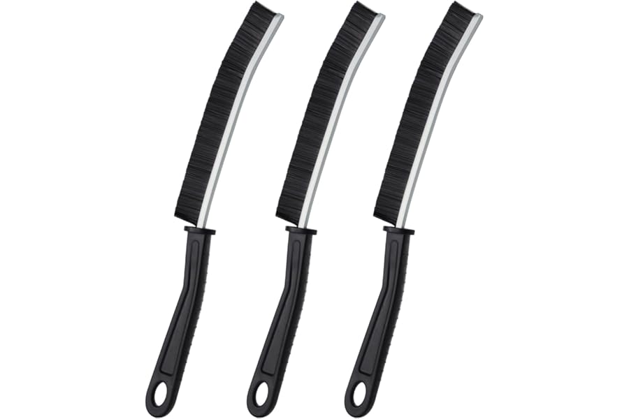 Crevice Cleaning Brush, Bathroom Tile Groove Gap Cleaning Brush,Premium Crevice Cleaning Tool Aluminum Support with 15° Angle Magic Brush, Thin Brush for Home Kitchen