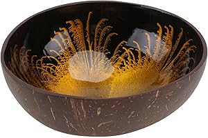 TOPBATHY Coconut Bowl Gourmet Fruit Potpourri Bowl, Natural Candy Storage Nuts Holder Key for Hallways, Ink Creative Ornament Creative Storage for