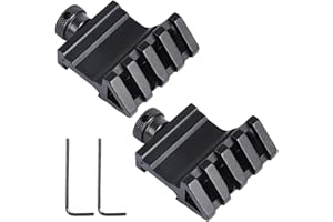 COACOM 2 piezas de montaje en carril de 45 grados, riel unilateral, visera de aluminio, soporte de visera de metal, riel de retroceso a prueba de golpes, adecuado para linternas, rifles de aire,