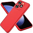 BRAND SET Case for Tecno Spark 20 Pro Liquide Silicone Phone Case, with Microfiber Cloth Lining Cushion Soft Touch Protective Cover for Tecno Spark 20 Pro-Red