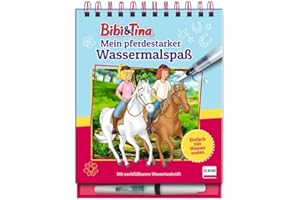 Bibi & Tina – Mein pferdestarker Wassermalspaß (Magic Water Colouring): Einfach mit Wasser malen - Bibi und Tina-Malbuch mit 16 Bildern, die sich beim ... mit nachfüllbarem Wassermalstift, ab 4 Jahren