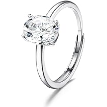 UIONEN 925 Sterling Silver Rings Women Cubic Zirconia Stackable Rings Size 13