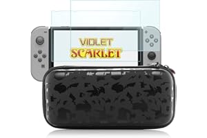 Bheddi Custodia da trasporto per Switch/Switch OLED - Custodia Portatile compatibile con Switch Console & Accessori - Include 10 Cartucce di Gioco e 2 Pellicola Vetro Temperato - Superior (Dark)