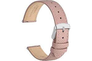 WOCCI Grace Cinturino per Orologio, Pelle Grana Superiore, Sgancio Rapido, Cinturini di Ricambio, Fibbia in Acciaio Inossidabile, Larghezza di Banda 12mm 14mm 16mm 18mm 20mm