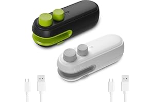 Ankilo Mini Folienschweißgerät, 2 in 1 Wiederafladbar Bag Sealer mit Cutter Versiegelungsmaschine Hand Verschlussgerät für Plastiktüten Beutel Spänesäcke Lebensmittellagerung Snack 2 Stück