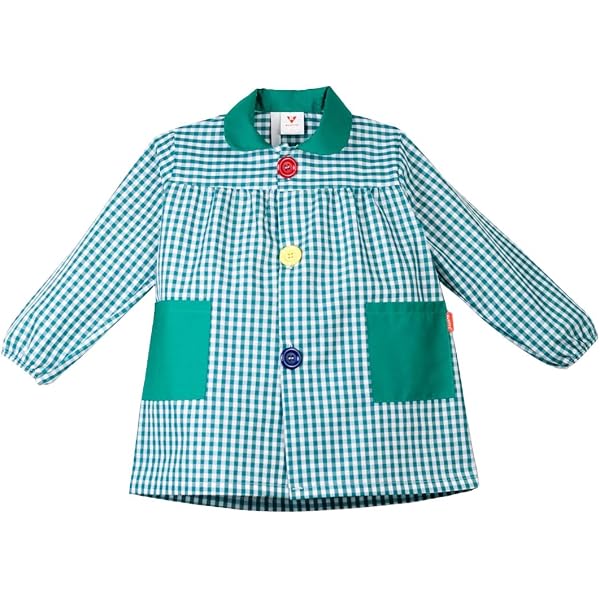 Grembiule Scuola Bimba Asilo Con Bottoni - Bianco E Rosa, Modello 743 (Taglia 45)