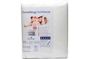 Euroallergy Superior -Coprimaterasso Antiacaro Certificato. Altamente Traspirante, senza laminazione. Con Cerniera (180x200 x30 cm.)