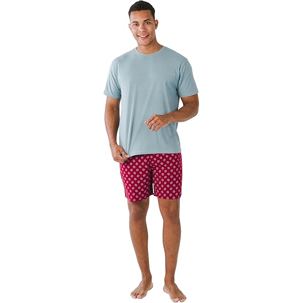 Pigiama Uomo Estate - Maglietta Manica Corta E Pantaloncini - 100% Cotone - Comodo E Fresco