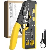 Proster RJ45 Crimper 3 in 1 RJ45 Ethernet Crimping Tool Kit with Mini Professional Crimper Stripper for 8P RJ45 Cat6 Cat5 Cat