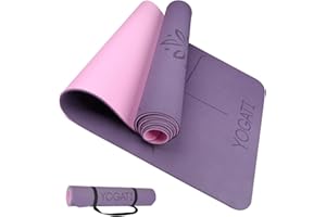 ‎YOGATI YOGATI - Yogamatte, rutschfest und dick, Yogamatte mit Punkten zur Körperausrichtung, Sportmatte für Erwachsene und Kinder, ideal für Pilates und Fitness. Yoga matt