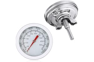 Jabtraxx Grill Thermomete,Edelstahl BBQ Thermometer für alle Grills, Smoker, Räucherofen und Grillwagen, Doppelte Temperaturanzeige 50-500℃/100-1000℉