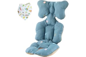AZULLANSE Babysitzpolster für Kinderwagen und Autositz,Universale Sitzauflage Sitzeinlage Babyschale Sportsitz Sitzpolster Baumwolle Atmungsaktiv + 1 Speicheltuch (Grün)