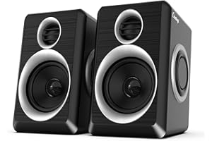 cinnkeyi Computer Speaker, 2.0 Speaker for PC or Laptop, 3.5mm AUX Input, USB Powered PC Speakers with Deep Bass, Suitable for Desktop Computers / Laptops