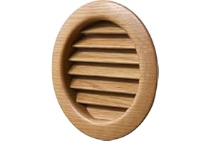 La Ventilazione LGRS100QL okrągła kratka wentylacyjna drewno dębowe, do zabudowy. Średnica: dąb lakierowany, ø 110 mm