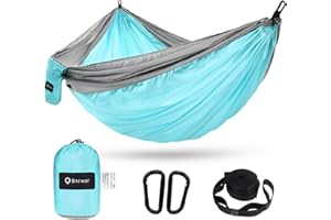 ‎BTRWOR BTRWOR Hängematte - Hängematte Outdoor - Ultraleichte Reise Camping Hängematte - 300kg Tragkraft, Atmungsaktiv, Schnelltrocknendes Fallschirm Nylon - für Trekking,Survival,Garten