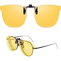Clip Polarisé Jaune Pour Lunettes – Conduite De Nuit, Anti-éblouissement, Vision HD, Protection UV, 4 G !