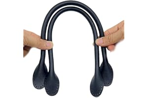 SHTGOI 2 manici corti da tasca in pelle PU, con manici tascabili, per borse all'uncinetto, colore nero